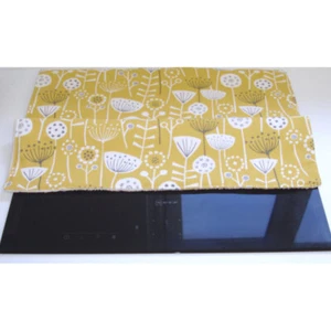 Induction Hob Cover Mat Pad 24" MCM Scandinavian Yellow Ochre Grey 60x55cm - Picture 1 of 7