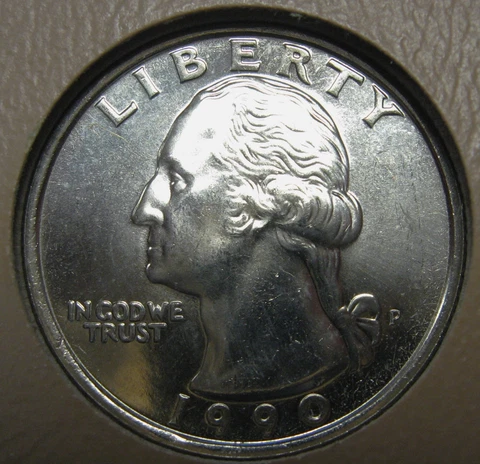 1990-P Washington Clad Quarter Grading Choice Uncirculated Priced Right FREE S&H Cover
