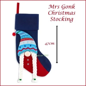 Mrs Gonk Christmas Stocking 47cm Long Christmas Home Decor Stocking Girls NEW - Picture 1 of 24