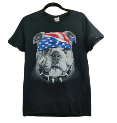 Camiseta Spirit of America Bulldog con Bandana Hombre Negra Manga Corta Talla M Foto 1 de 4
