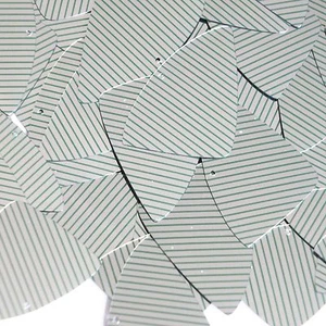 Sequin Fishscale 1.5" Green Silver Pinstripe Metallic Couture Paillettes - Picture 1 of 2