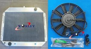 3 Rows Aluminum Radiator and Fan for Ford F100 F250 F350 V8 Bronco 1967-1981 80 - Picture 1 of 6