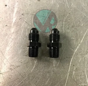 2 Aluminum Black Adapter Fittings 1/8" NPT (National pipe thread) to -4AN 1/8in - Picture 1 of 2