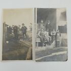 2 Original Photographs 1908 Timber Lumber Industry Workers Victoria BC