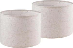 Lampshades Set of 2, Linen Drum Lamp Shades for Table Lamps & Floor Lamps 13 "Wi - Imagen 1 de 12