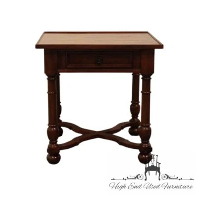 HEKMAN FURNITURE Solid Knotty Pine Rustic European Style 28" Square Accent En... - Image 1 of 4