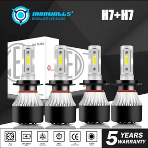 Kit de 4 bombillas H7 + H7 combo total 3600W 540000LM faros LED haz alto bajo 6000K - Imagen 1 de 12