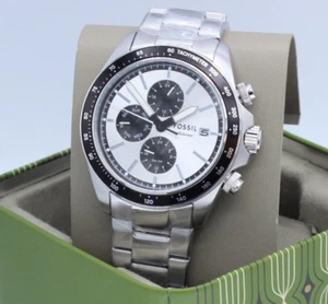 NEW AUTHENTIC FOSSIL AUTOCROSS SILVER BLACK CHRONOGRAPH BQ2873 MEN'S WATCH - Picture 1 of 19