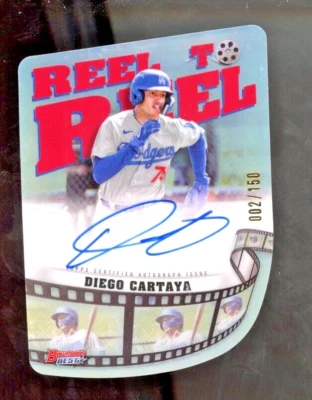 2023 Bowman's Best Reel To Reel DIEGO CARTAYA Refractor Die-Cut AUTO /150 Dodger - Image 1 of 2