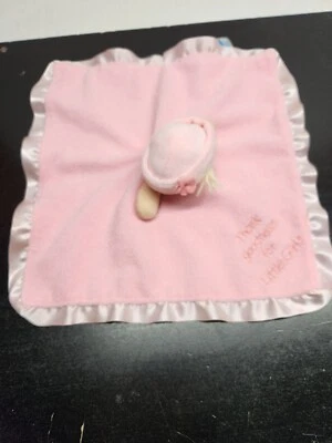Kids Preferred Pink Baby Girl Security Blanket Doll Plush Lovey Satin Trim - Image 1 of 4