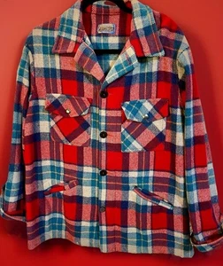 Vintage Pendleton Buttonđź’™Jacket Mens Large Plaid Wool USA Work Barn Coat Wool - Picture 1 of 24