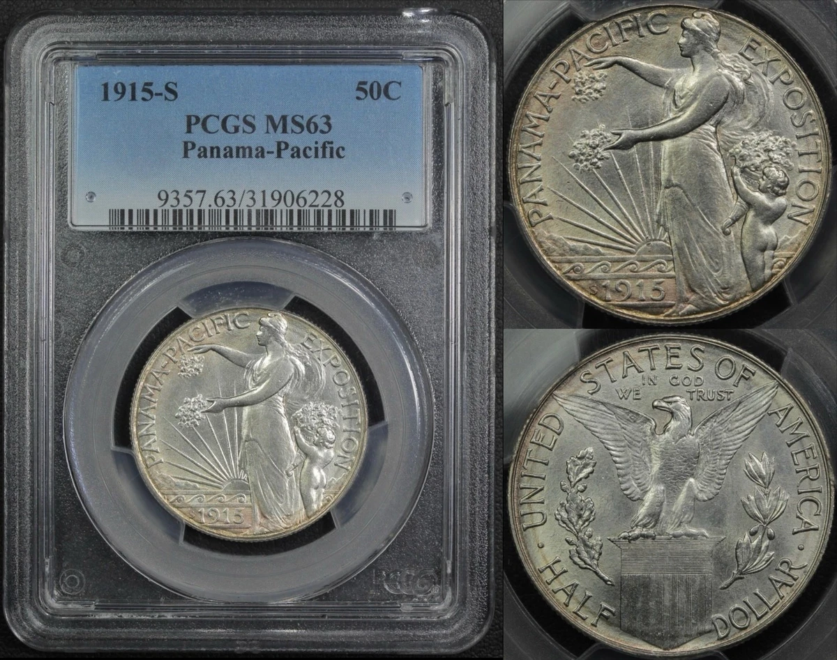1915S パなまパしふィッく 50C PCGS MS 62 CAC 新規あめりかあンてィーくこいン50ドる パなまパしふィッく金貨