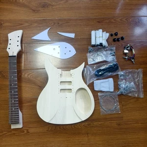 Unfinished DIY semi-finished electric guitar mahogany body maple neck In Stock - Picture 1 of 11