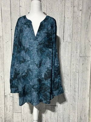 Para mujer Ava & Viv manga larga cuello en V verde floral talla 3X Foto 1 de 4