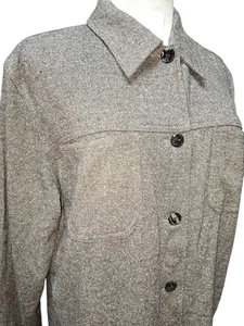 Vintage Chico's Design Button Up Shirt Jacket Womens 2 US L Wool Silk Preppy Top - Picture 1 of 10