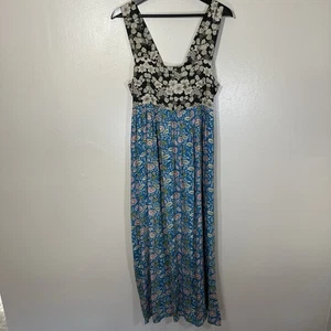 Maxi abito donna Natural Life medio tricia spacco laterale boho senza maniche floreale - Foto 1 di 9