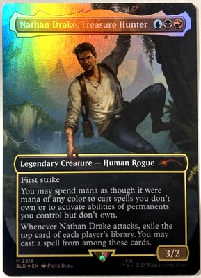 MTG Nathan Drake, Treasure Hunter (Rainbow Foil) Secret Lair Uncharted 2216 - Image 1 of 4