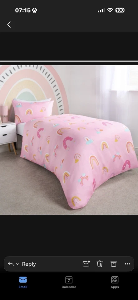 Bright Dash Rainbow Reversible Duvet Cover Set - Pink Single Stunning Item - Image 1 of 1
