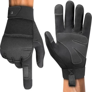 Heavy Duty Work Gloves for Men with Reinforced Palms & Foam Padded Knuckles —... - Picture 1 of 9