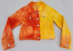Cat & Jack Small 6/6X Snap Button Up Jean Jacket Procion Ice Tie Dyed Upcycled - Picture 1 of 22