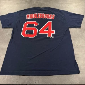 Vintage Majestic Boston Red Sox Middlebrooks 64 MLB T-Shirt Mens Large Cotton - Picture 1 of 9