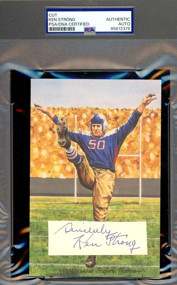 Ken Strong PSA DNA Signed Goal Line Art Card Cut GLAC Autograph Giants - Image 1 of 1