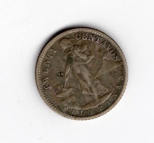 1944 Filippine Venti Centavos 20c .750 Moneta Argento KM #180 42 - Foto 1 di 2