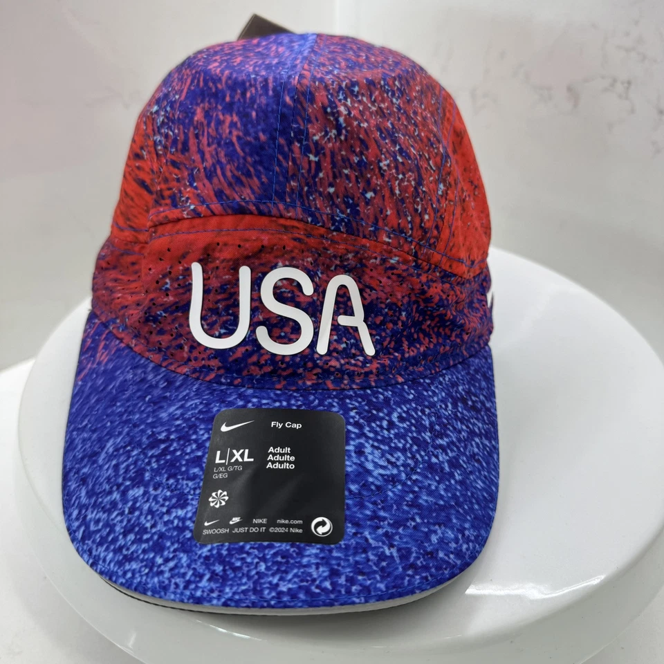 Nike Team USA 2024 Olympics Dri Fit ADV Fly Cap Hat Adult Size L/XL Adjustable