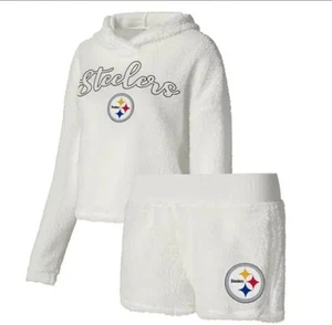 NFL Pittsburgh Steelers Set Women’s Small Sleepwear Sherpa White NWOT - Picture 1 of 15