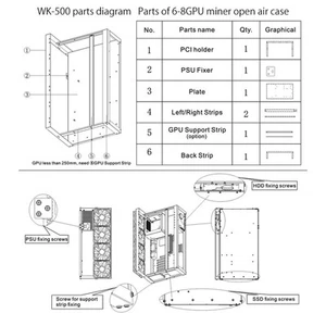 Open Air Miner Mining Frame Rig Case Up To 6-8 Gpu Secc Mining Frame BUU - Afbeelding 1 van 9