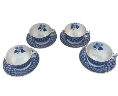 SPODE GERANIUM CUP & SAUCER The Spode Blue Room Collection Set Of 4. EUC - Image 1 of 4
