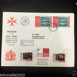 1975 Caballeros de Malta SMOM Suiza Goldphila Sellos Primer Día Portada - Imagen 1 de 2