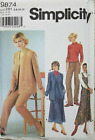 Simplicity 9874  Sewing Pattern Misses Dress Top Pants Cardigan Size 6 8 10 12