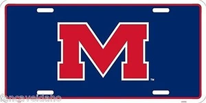 Ole Miss Rebels Blue Metal License Plate - Picture 1 of 1