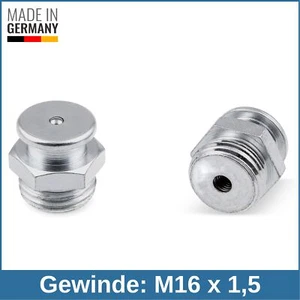 DIN 3404 M1 (Ø16mm) M16 x 1,5 Stahl verzinkt Flachschmiernippel Schmiernippel - Picture 1 of 1