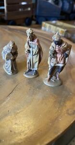 Vintage Nativity Anri Italy Hand Carved Set Of 3 Wise Men 3â€� Tall
