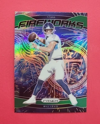 Will Levis - Titans - 2024 Prizm - Fireworks Insert - Green Prizm Parallel - #4 - Image 1 of 2