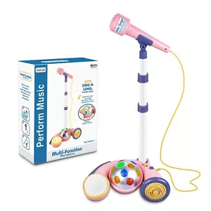Kids Microphone with Stand, Kids Karaoke Machine Music Toys, Toy Microphone w... - Picture 1 of 6