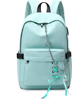 Joymoze Classic Backpack for Women Stylish School Light Blue With Chain 