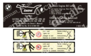 BMW E39 E46 M3 M5 2x XENON ATTENTION & OIL STICKERSTICKER AUFKLEBER - Bild 1 von 1