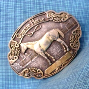 Hebilla de cinturón de cuarto de caballo # primera edición medallas de diseño de premio de colección años 70 80. NOX921 - Imagen 1 de 11