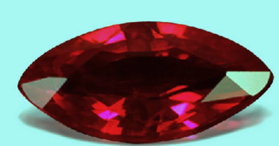 .4 ct  Ruby Marquise Shape New Vintage Genuine Corundum Swiss Made 7 x 3 mm - Image 1 of 1