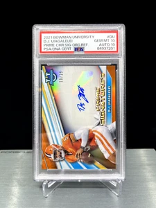 2021 DJ UIAGALELEI RC - Bowman U Prime Signatures 10/25 (PSA 10 Auto 10) POP 1! - Picture 1 of 3