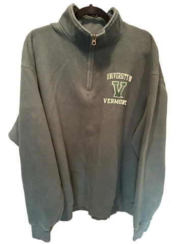 UVM University of Vermont Catamount 1/4 Zip Sweatshirt Jansport  Green XXL Cover