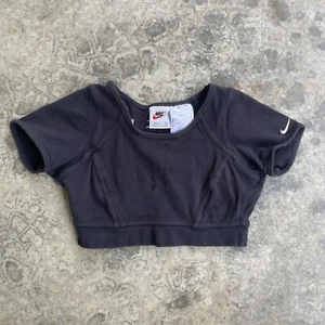 Vintage 90s Black Nike Crop Top Athletic Volleyball Top Small Kids 4/6 - Picture 1 of 4
