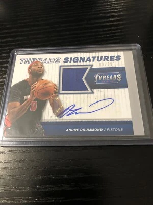 2014/15 Panini Threads Andre Drummond Patch Auto 06/99 Detroit Pistons - Image 1 of 4