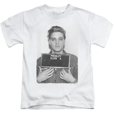 Camiseta gráfica ELVIS EJÉRCITO MUG SHOT con licencia para niños pequeños 2T 3T 4T 4 5-6 7 Foto 1 de 3