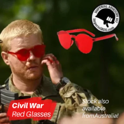 Civil War Movie Red Glasses - Amear Red Sunglasses WE SHIP TO USA BUY 3=20% OFF - Image 1 of 3