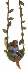 Miniature Fairy Garden Fairy in Leaf  Vine Swing w/ Metal Hook - Buy 3 Save $5