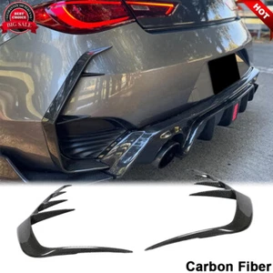 For Infiniti Q60 2016-2020 REAL CARBON Rear Bumper Side Vent C Blade Canard Fins - Picture 1 of 15